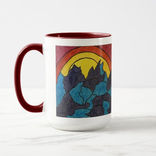 Mug Lever de soleil dans les montagnes (Gauche)