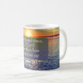 Mug Lever de soleil de l'océan avec Psaumes Bible Vers (Devant droit)