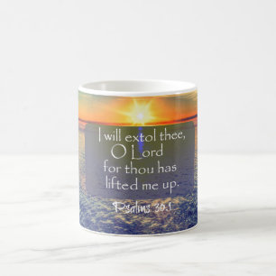 Mug Lever de soleil de l'océan avec Psaumes Bible Vers