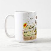 Mug Lever de soleil de observation de fille de robot (Gauche)