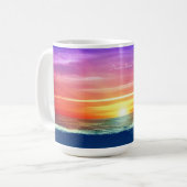 Mug Lever de soleil océanique & calligraphie (Devant gauche)