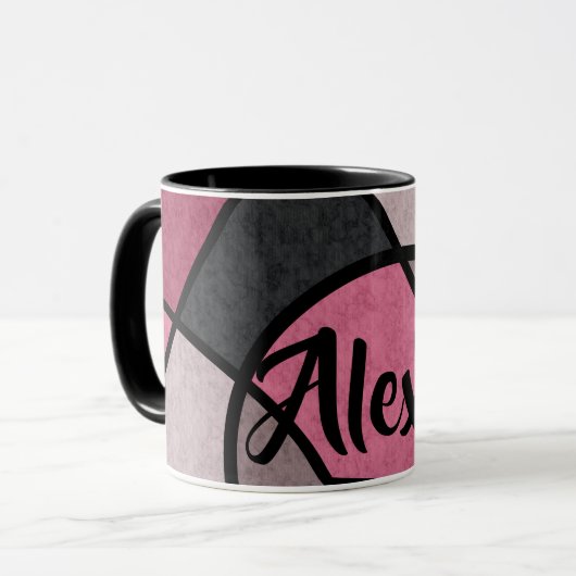 Mug Lever de soleil rose, abstrait (Devant gauche)