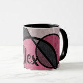 Mug Lever de soleil rose, abstrait (Devant droit)