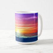 Mug Lever de soleil sur l'océan & calligraphie (Devant droit)