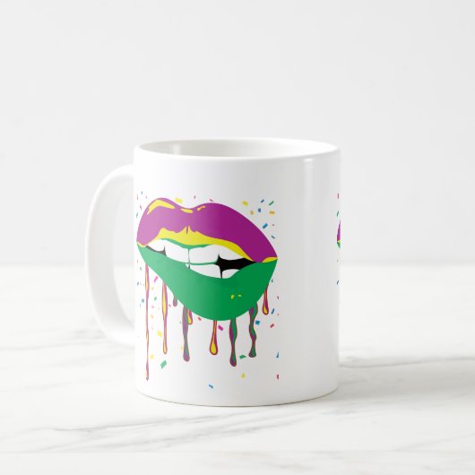 Mug Lèvres à goutte Mardi Gras (Devant gauche)