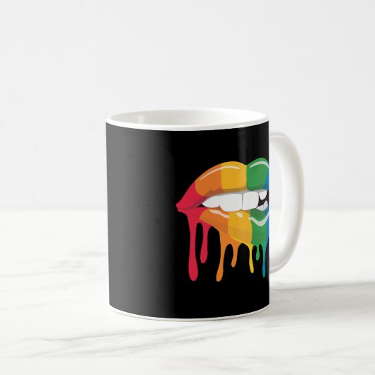 Mug Lèvres arc-en-ciel (Devant droit)