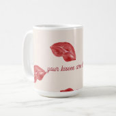 Mug Lèvres baisantes Rouge sur la couleur beige Saint- (Devant gauche)