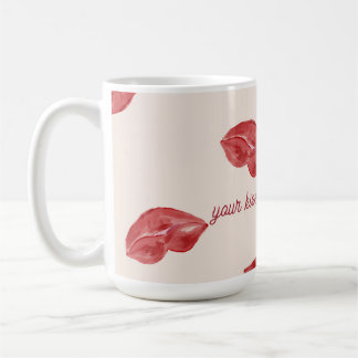 Mug Lèvres baisantes Rouge sur la couleur beige Saint-