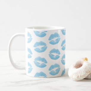 Mug Lèvres Bleues, Motif De Lèvres, Bleu, Baiser