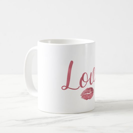 Mug Lèvres d'amour roses (Devant gauche)