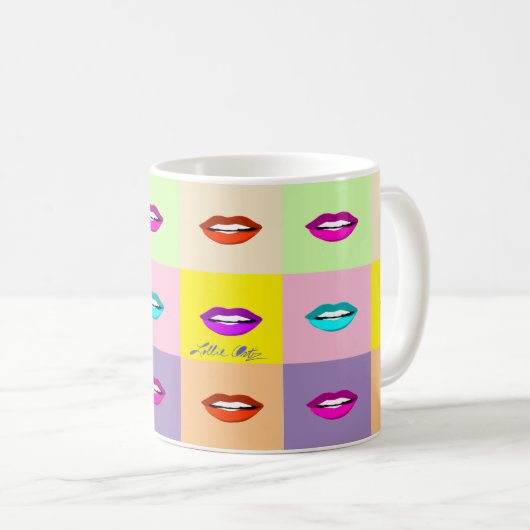 Mug Lèvres d'art pop (Devant droit)