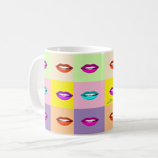 Mug Lèvres d'art pop (Devant gauche)