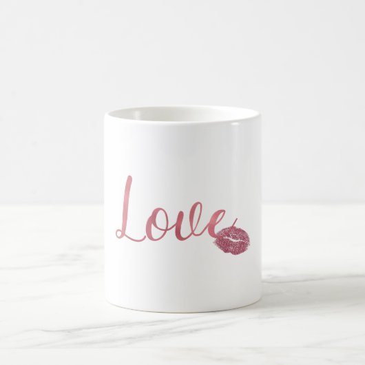 Mug Lèvres de Parties scintillant d'amour rose (Centre)