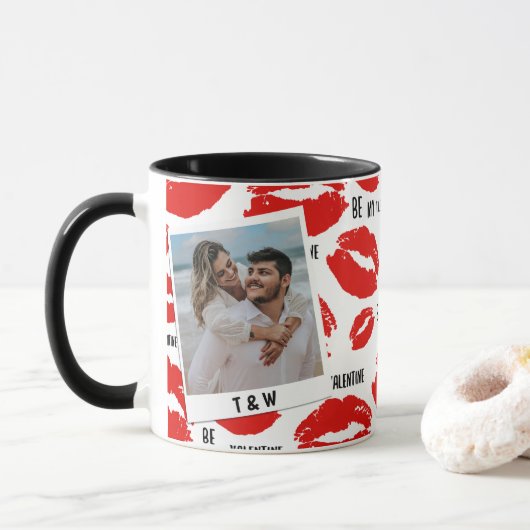 Mug Lèvres de Saint-Valentin modernes pour couple avec (Avec donut)