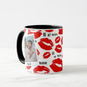 Mug Lèvres de Saint-Valentin modernes pour couple avec (Devant gauche)