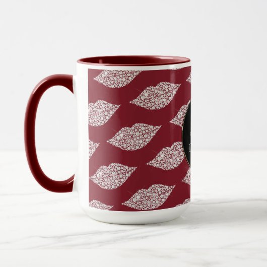 Mug Lèvres Diamond Blanc Rouge (Gauche)