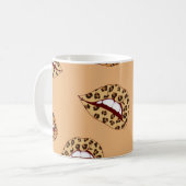 Mug lèvres Empreintes de léopard sans couture motif, l (Devant gauche)