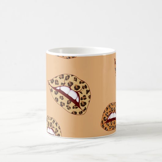 Mug lèvres Empreintes de léopard sans couture motif, l (Centre)