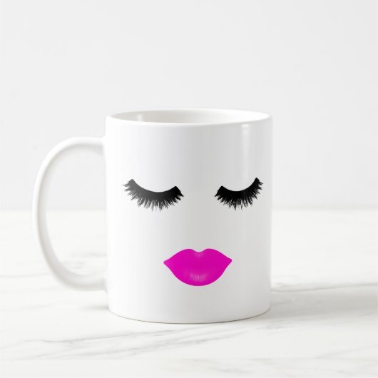 Mug Lèvres et cils roses (Gauche)
