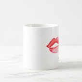 Mug Lèvres et feuille d'or XOXO d'aquarelle (Centre)