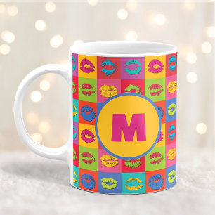 Mug Lèvres qui s'embrassent XOXO colorées personnalisé