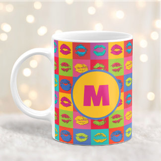 Mug Lèvres qui s'embrassent XOXO colorées personnalisé
