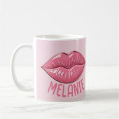 Mug Lèvres rose brillant en forme personnalisée (Gauche)