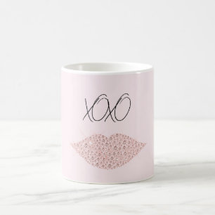 Mug Lèvres Rose Étincelantes XOXO