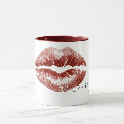 Mug Lèvres rouges cerise Kiss (Centre)