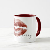 Mug Lèvres rouges cerise Kiss (Devant droit)