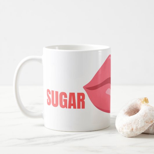 Mug Lèvres rouges et attitude - Design audacieux et ma (Avec donut)