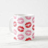 Mug Lèvres rouges et roses, Motif des lèvres, bâton à  (Devant gauche)