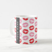 Mug Lèvres Rouges, Lèvres Roses, Baiser, Votre Nom, Pe (Devant gauche)