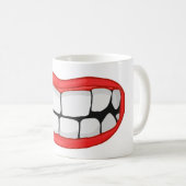 Mug lèvres rouges sourire avec de grandes dents (Devant droit)
