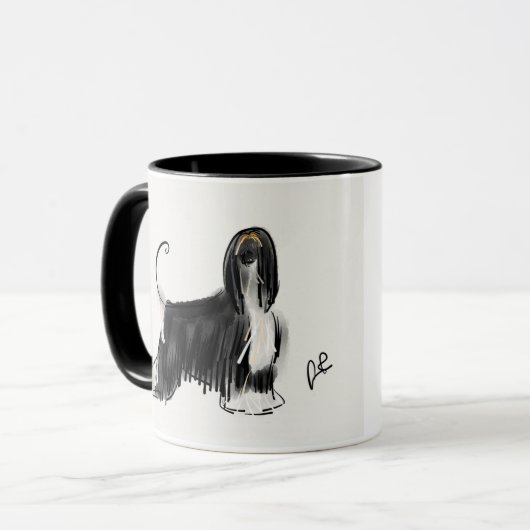 Mug Lévrier afghan black&tan (Devant gauche)