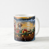 Mug Lévrier Afghan Noël Bateau Vacances (Devant droit)