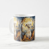 Mug Lévrier d'Halloween avec citrouilles effrayant (Devant gauche)
