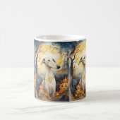 Mug Lévrier d'Halloween avec citrouilles effrayant (Centre)
