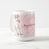 Mug Lévrier italien de rose de Valentine (Devant gauche)