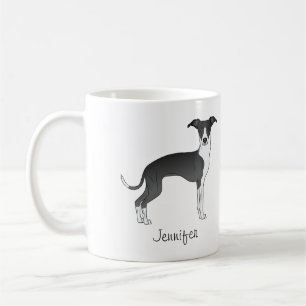 Mug Lévrier Italien Noir Et Blanc Avec Nom Personnalis