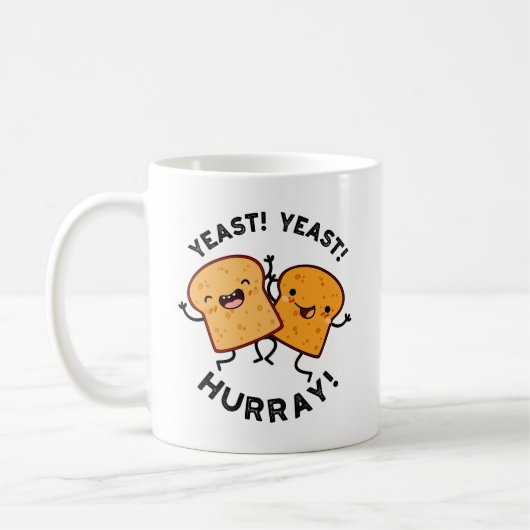 Mug Levure Levure Hourra Blagues Drôles de Pain (Gauche)