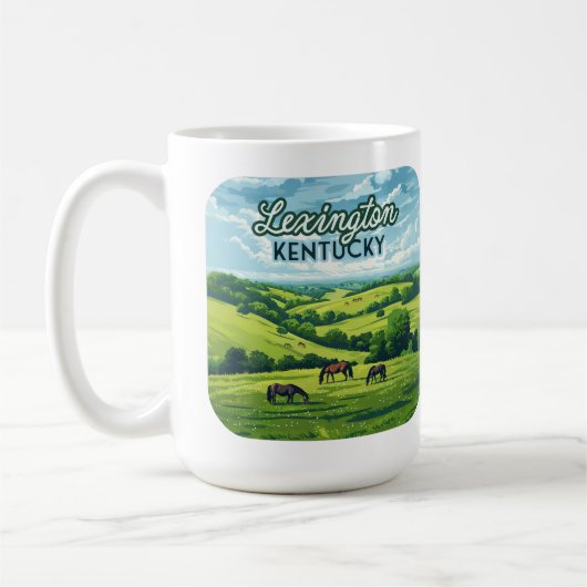 Mug Lexington Kentucky Horloges Bluegrass Fermes Vinta (Gauche)