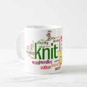 Mug Lexique de tricot de maille de Knit pour des (Devant gauche)