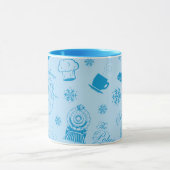 Mug L'Express polaire | Motif d'icône de vacances bleu (Centre)