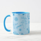 Mug L'Express polaire | Motif d'icône de vacances bleu (Gauche)