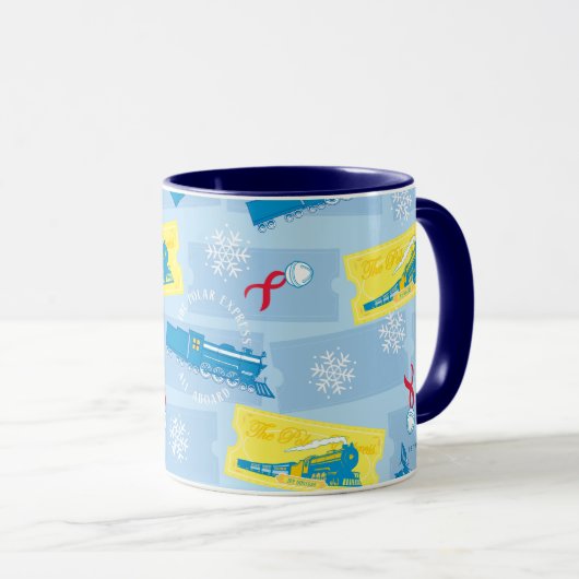 Mug L'Express polaire | Retro Train & Ticket Motif (Devant droit)