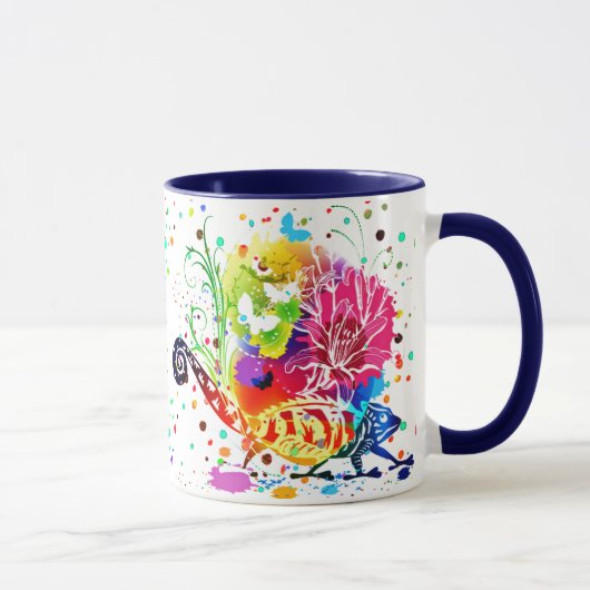 Mug lézard floral coloré (Droite)