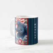 Mug Lézard Monstre Nom Monogramme Rétro Gras Cool Amus (Devant gauche)