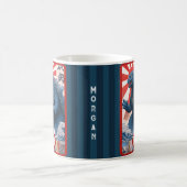 Mug Lézard Monstre Nom Monogramme Rétro Gras Cool Amus (Centre)