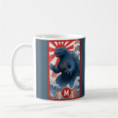 Mug Lézard Monstre Nom Monogramme Rétro Gras Cool Amus (Gauche)